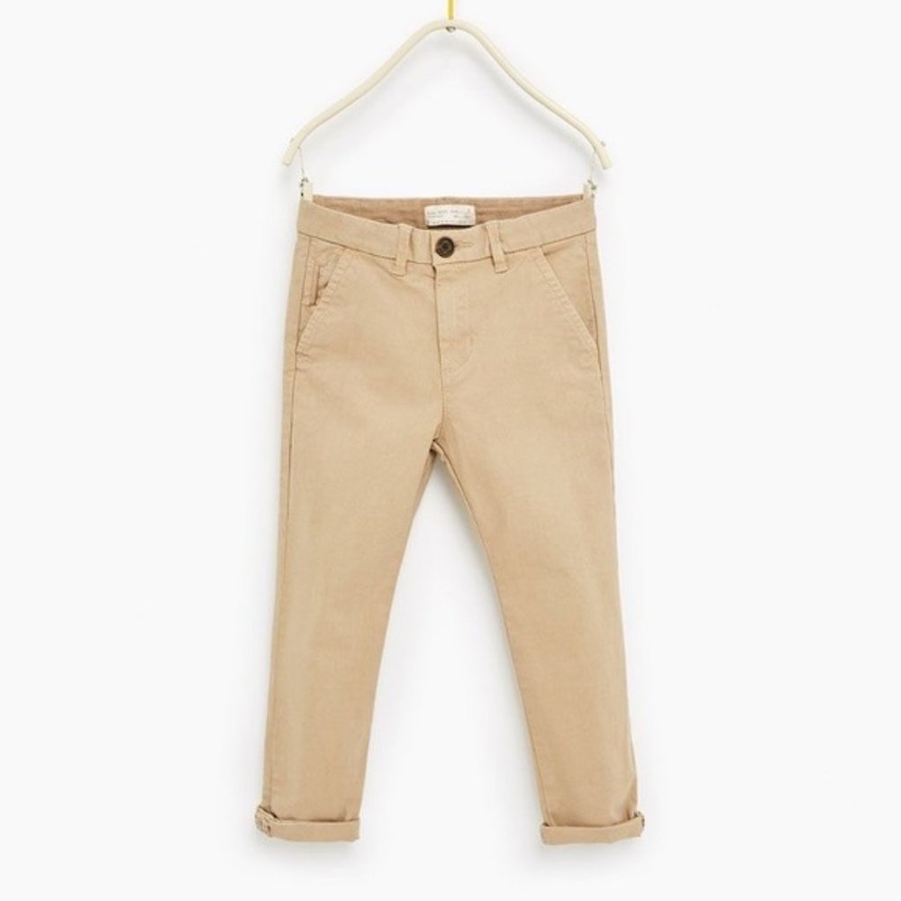 Zara Baby Boys' Khaki Chinos - Size 12-18 months